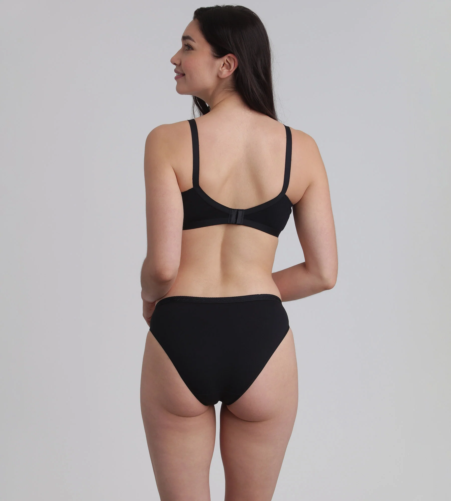 Lot de 2 culottes échancrées noires Coton Bio - Image 4