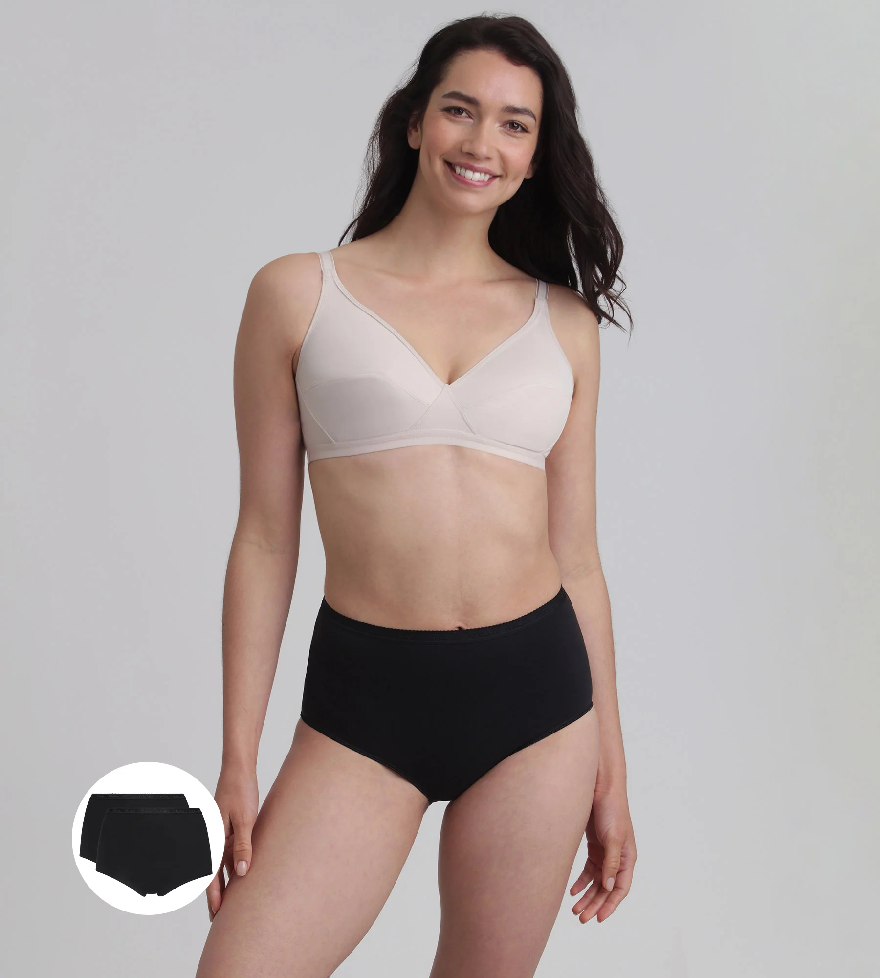 Lot de 2 culottes taille haute noires Coton Bio - Image 3