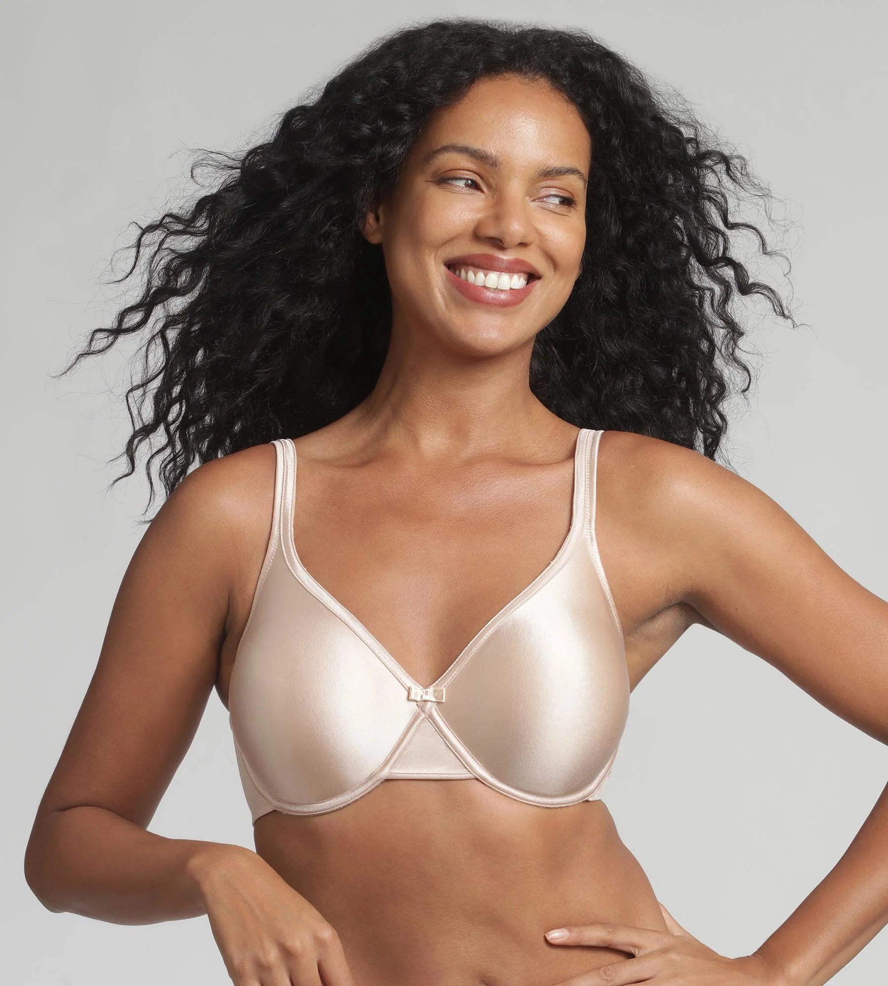 Soutien-gorge avec armatures beige effet satiné Cœur Croisé Satiné