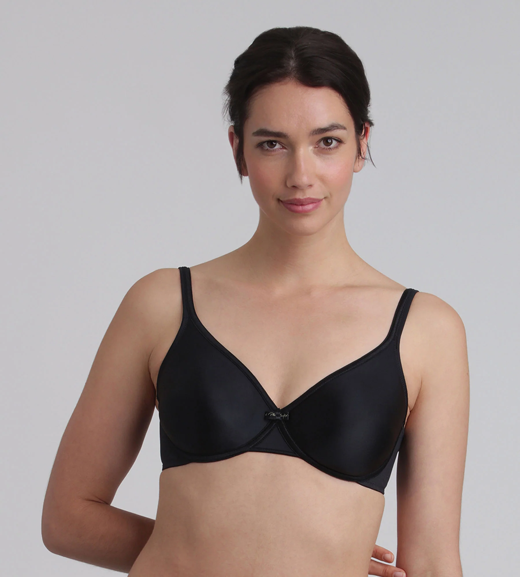 Soutien-gorge avec armatures noir effet satiné Cœur Croisé Satiné