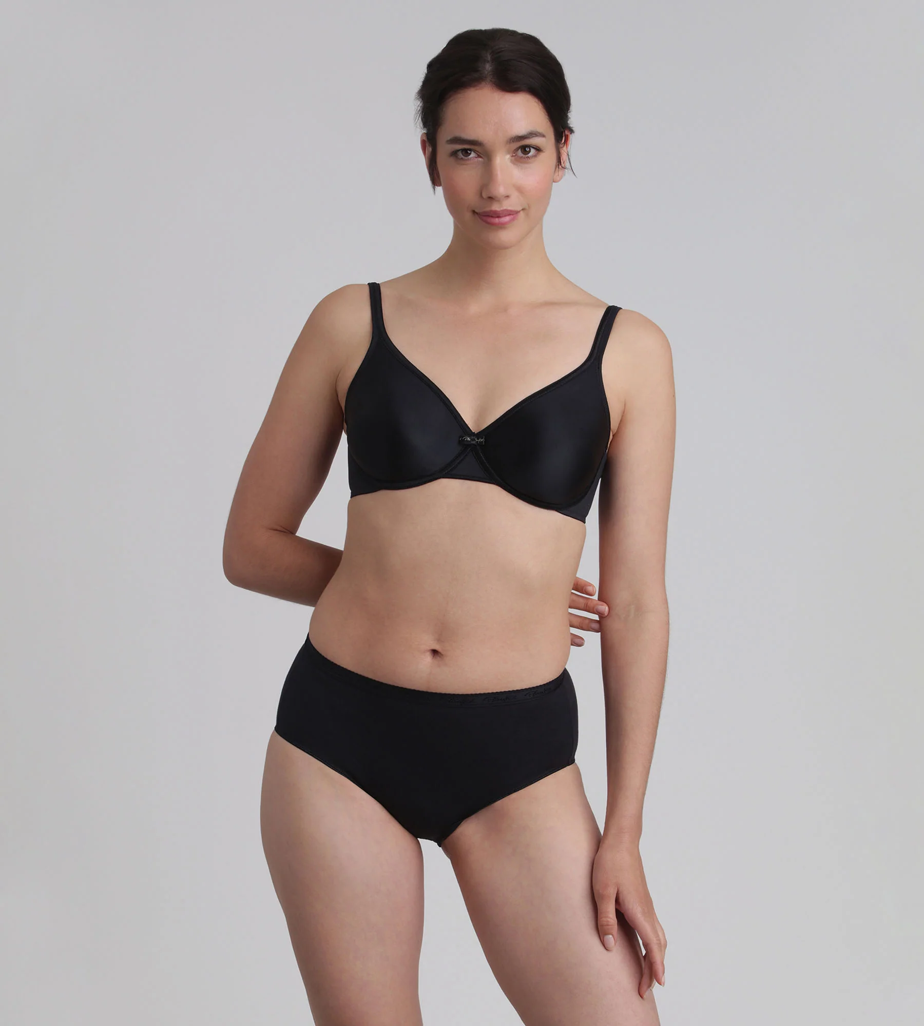 Soutien-gorge avec armatures noir effet satiné Cœur Croisé Satiné - Image 3