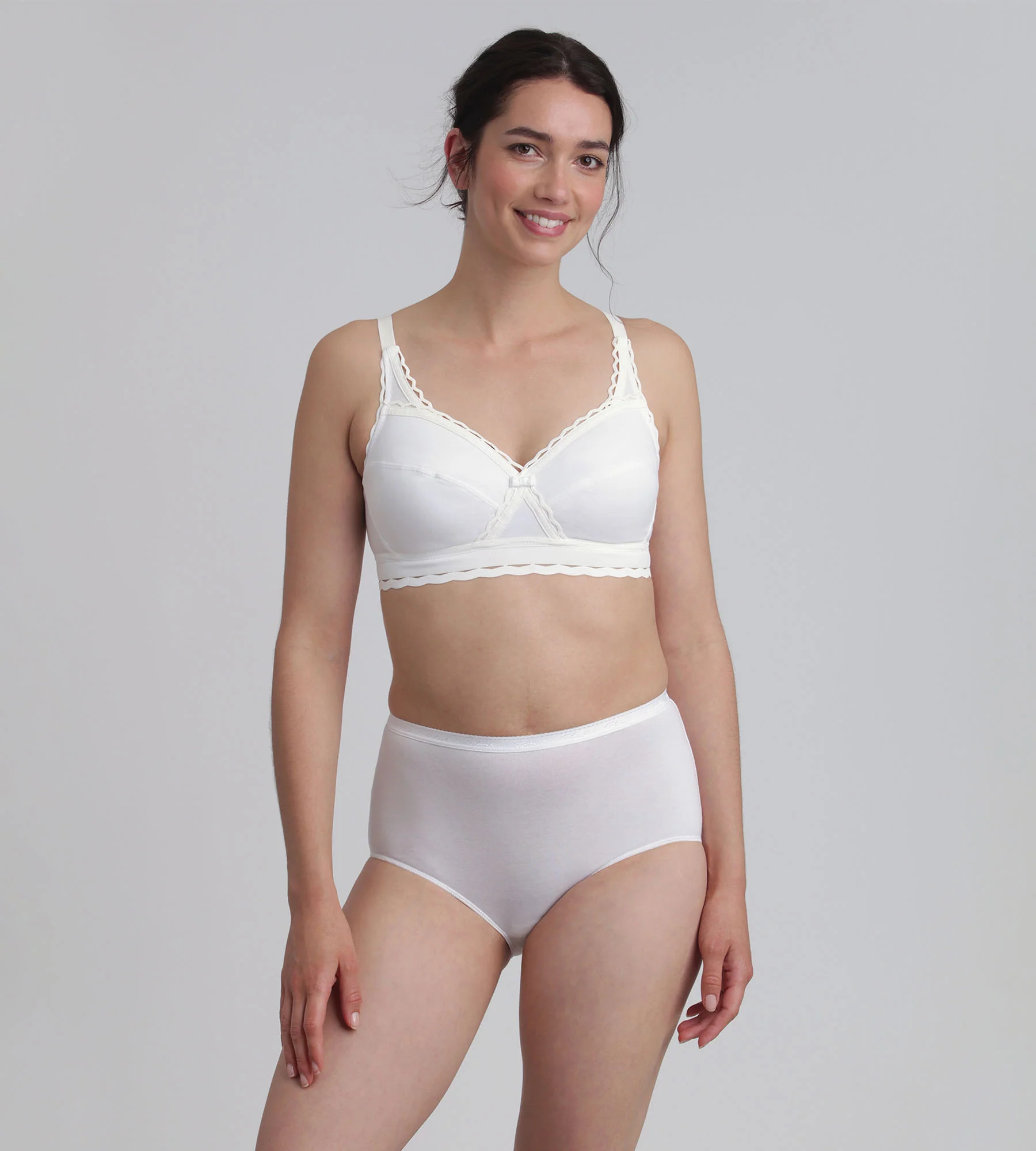 Soutien-gorge blanc sans armatures Cœur Croisé Coton Bio - Image 3