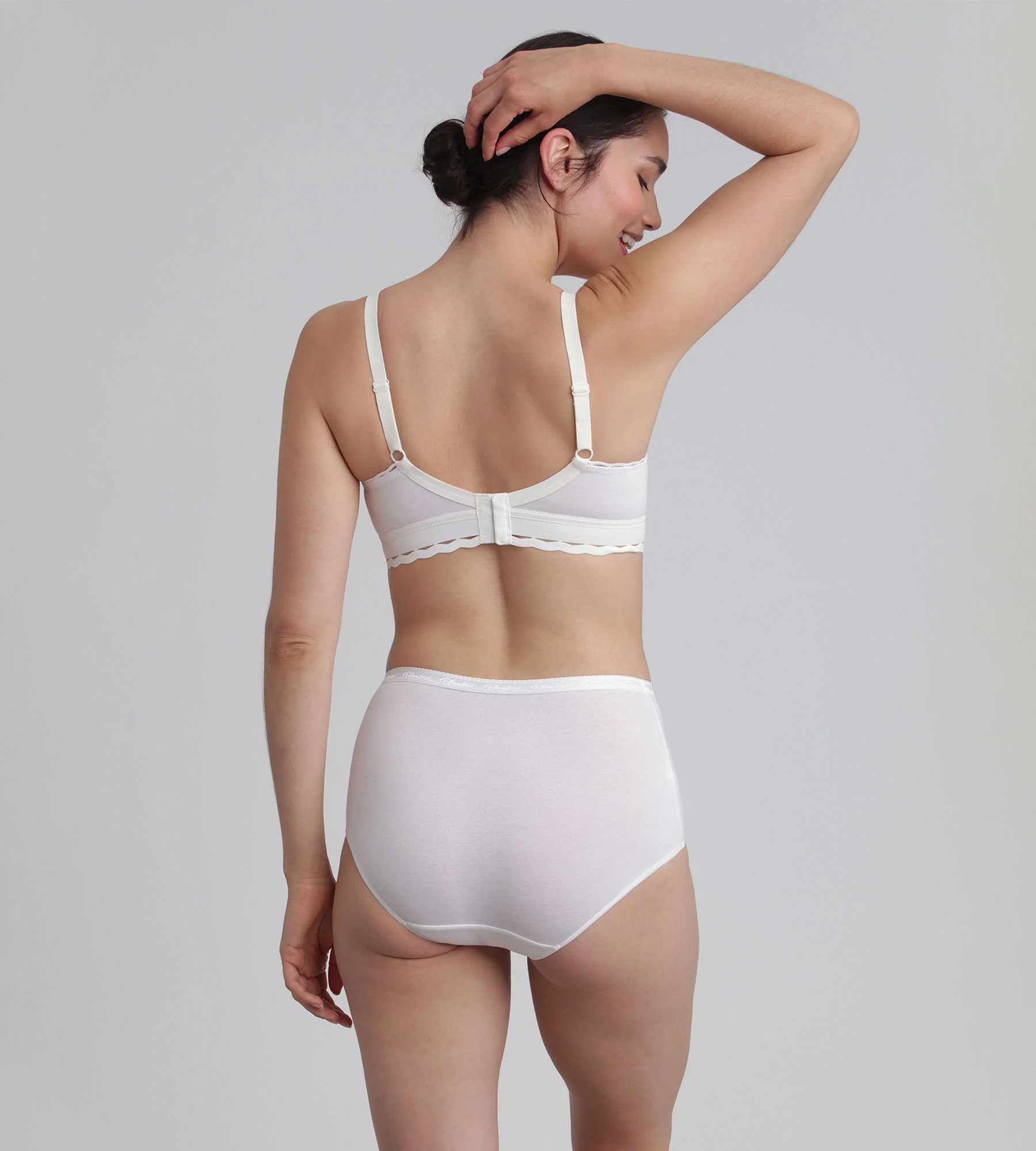 Soutien-gorge blanc sans armatures Cœur Croisé Coton Bio - Image 4