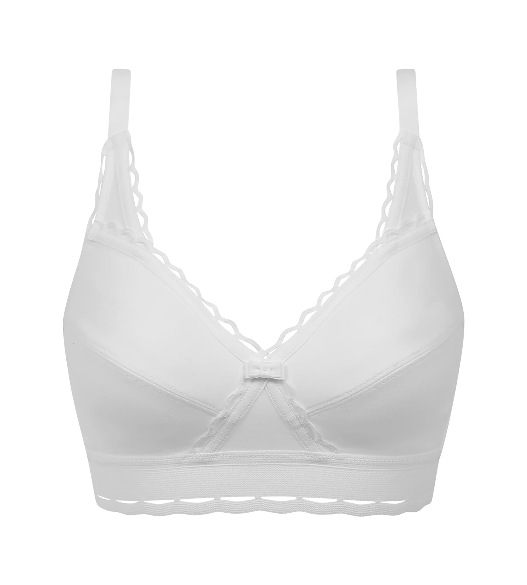 Soutien-gorge blanc sans armatures Cœur Croisé Coton Bio - Image 5