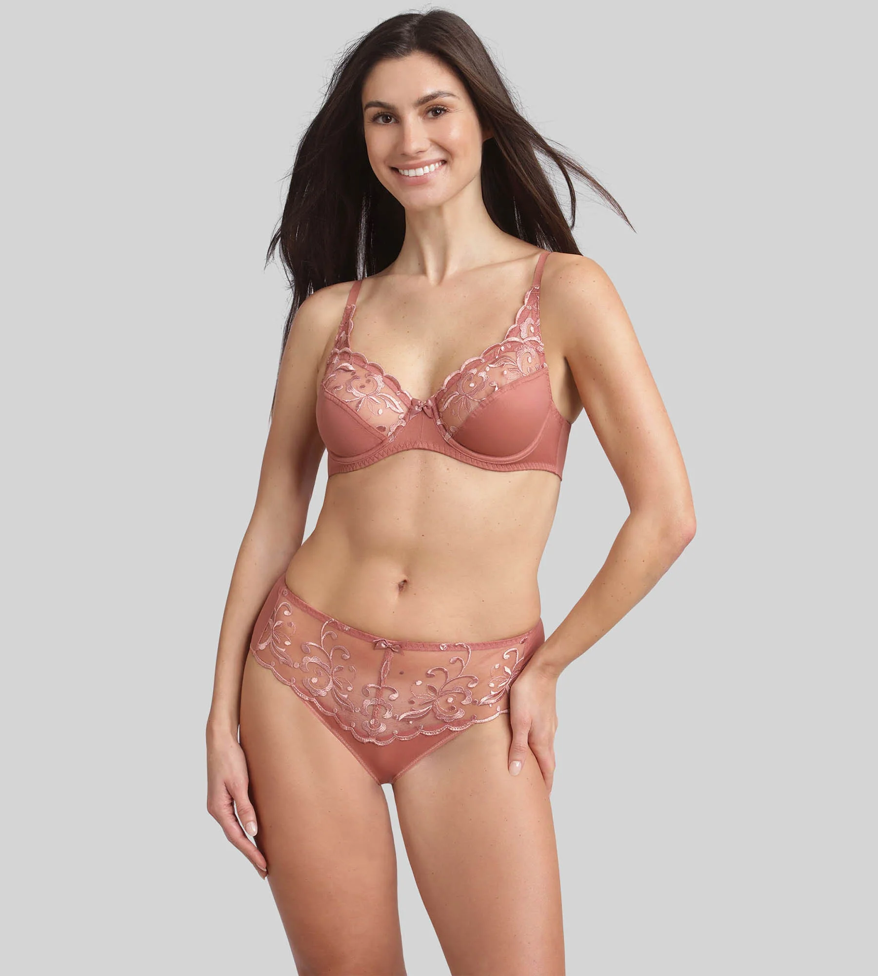 Soutien-gorge emboîtant avec armatures cannelle Essential Elegance Broderie - Image 3