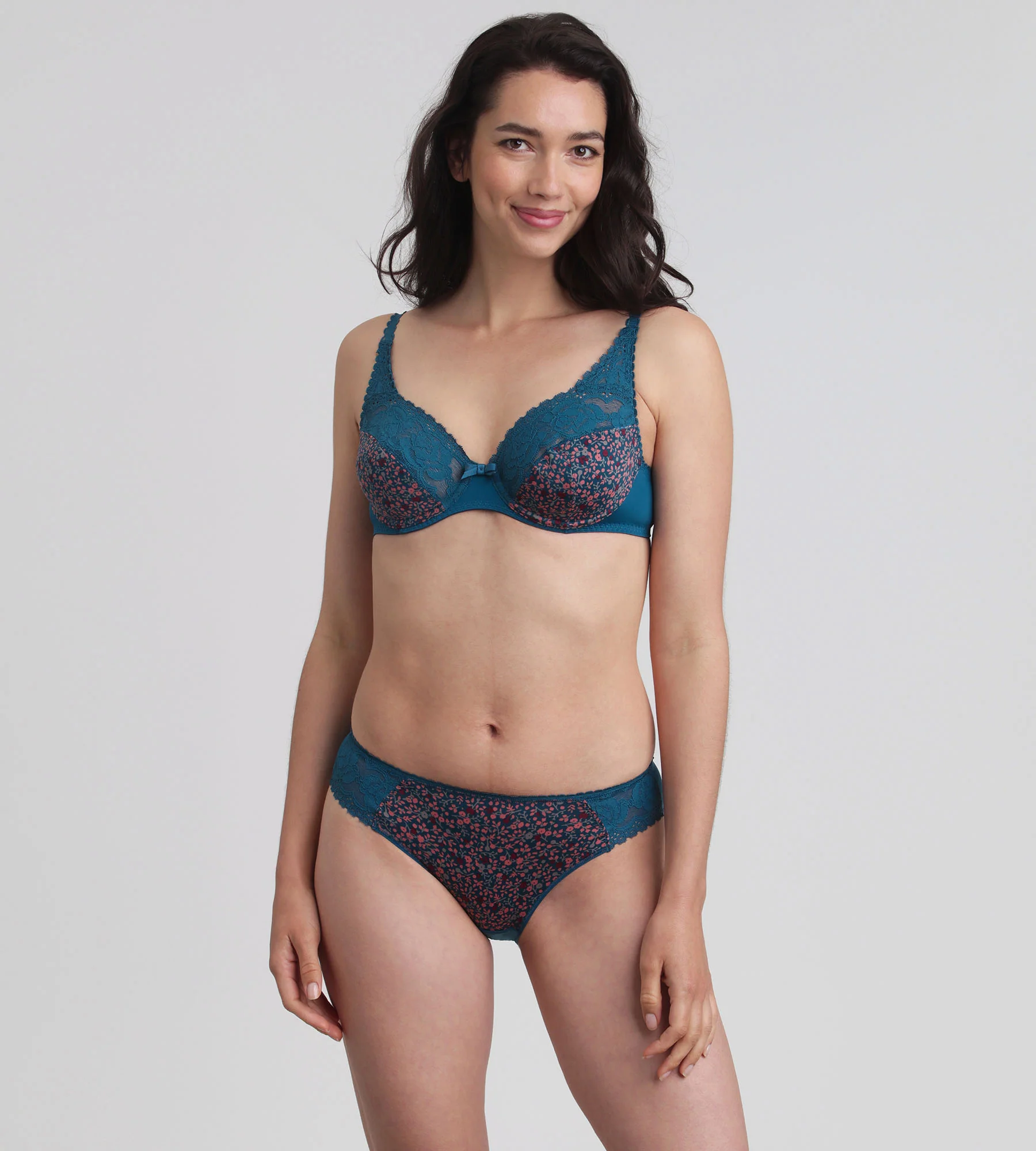 Soutien-gorge emboîtant avec armatures imprimé vert Flower Elegance Micro Recyclé - Image 3