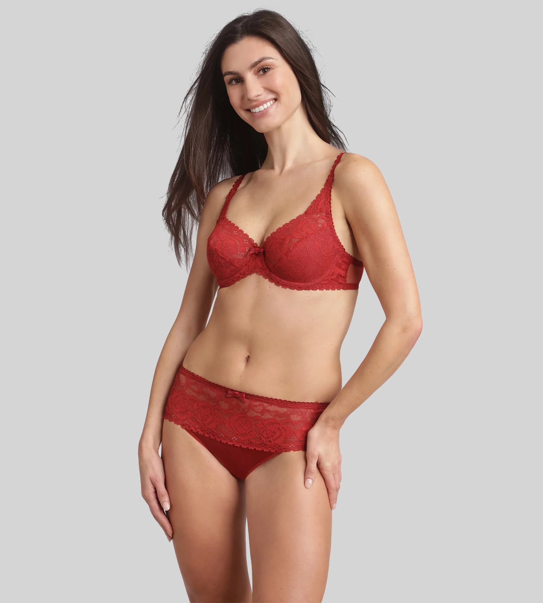 Soutien-gorge emboîtant avec armatures rouge velours Flower Elegance Recyclé - Image 3