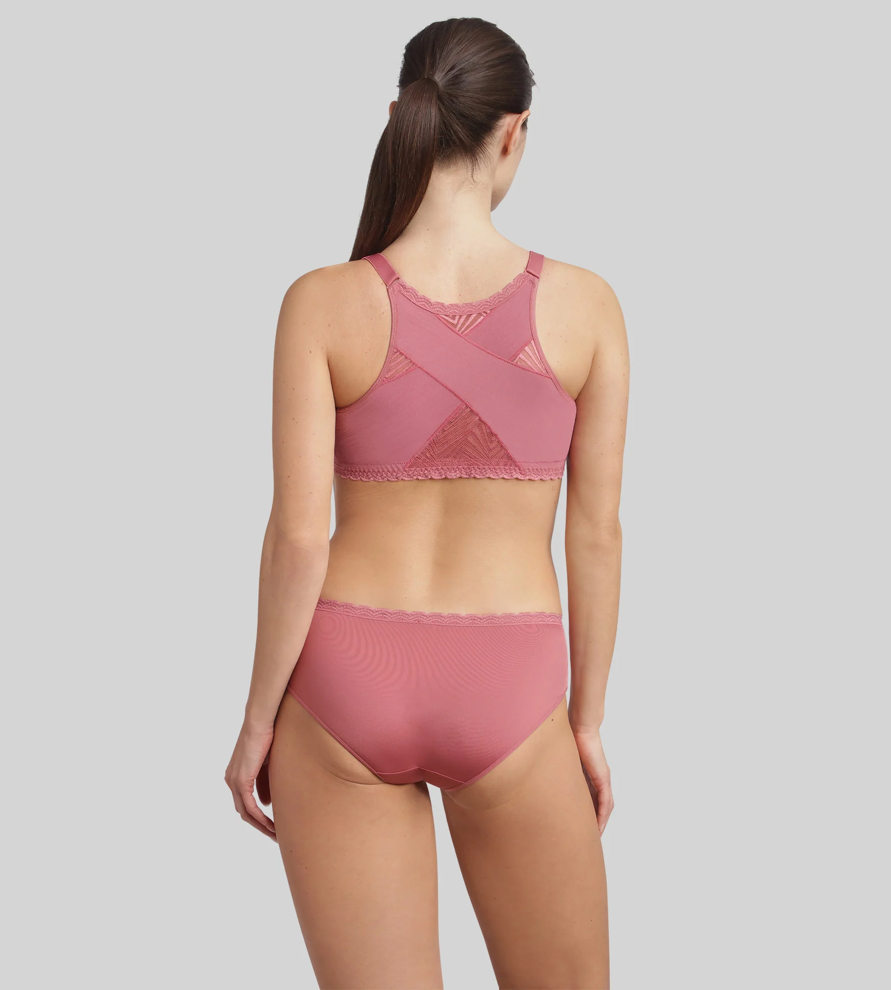 Soutien-gorge ouverture devant sans armatures rose Ideal Posture - Image 4