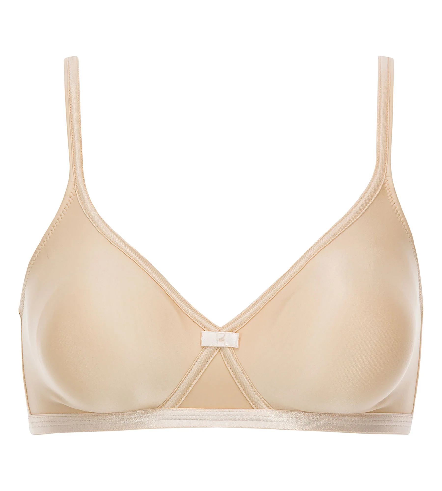Soutien-gorge sans armatures beige effet satiné Cœur Croisé Satiné - Image 5