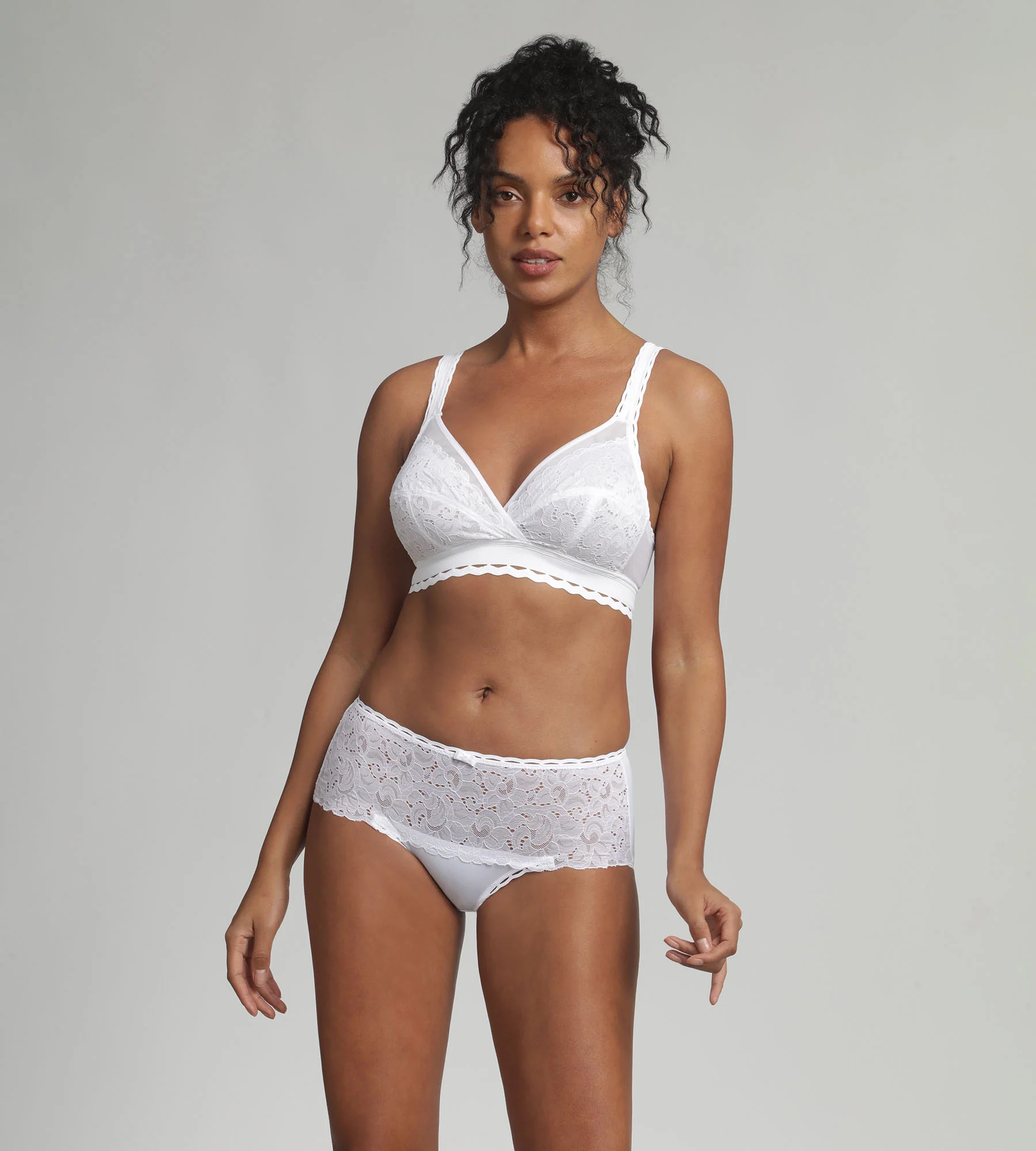 Soutien-gorge sans armatures blanc Cœur Croisé Féminin Recyclé - Image 3