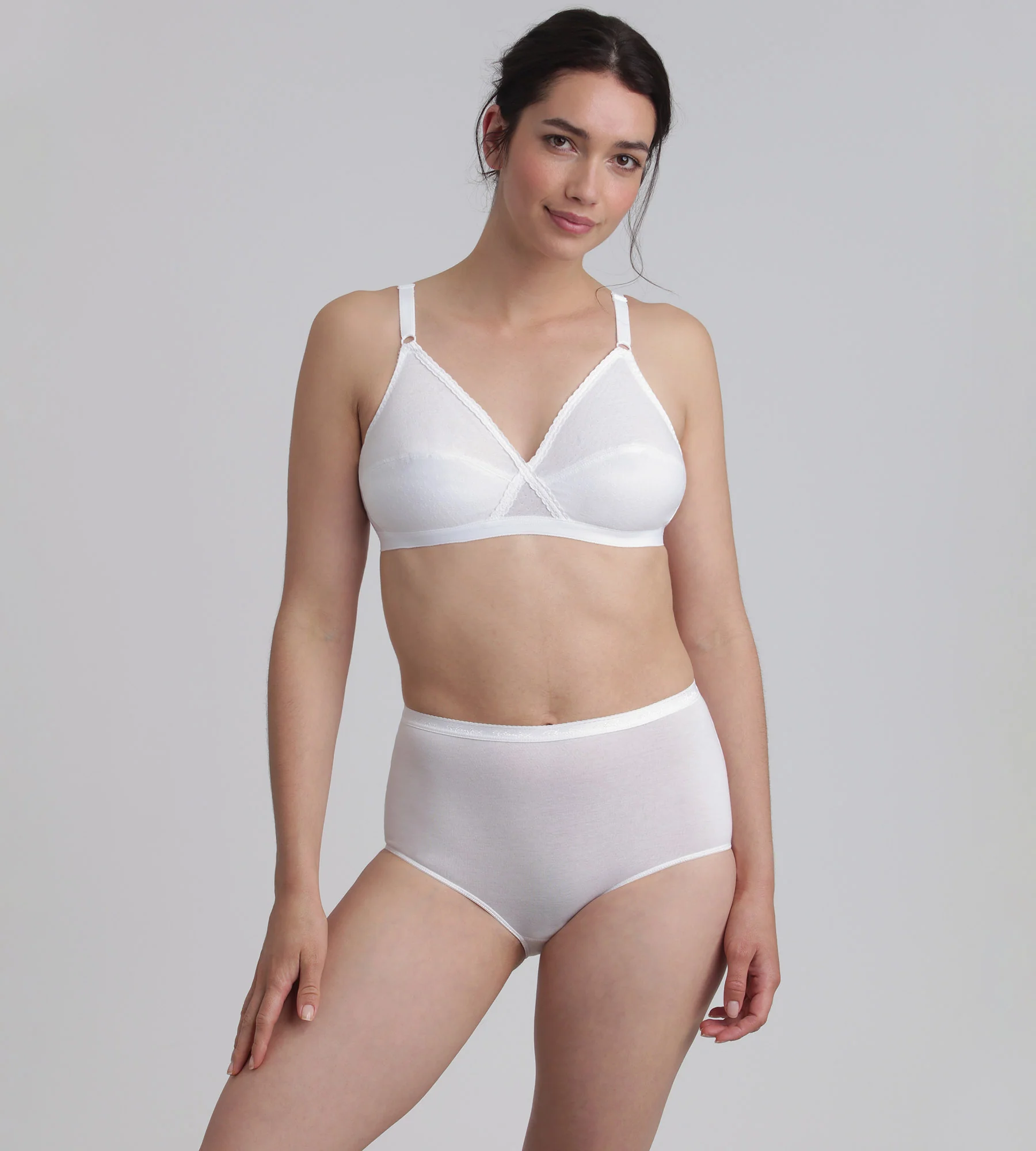 Soutien-gorge sans armatures blanc Essential Support Coton - Image 3
