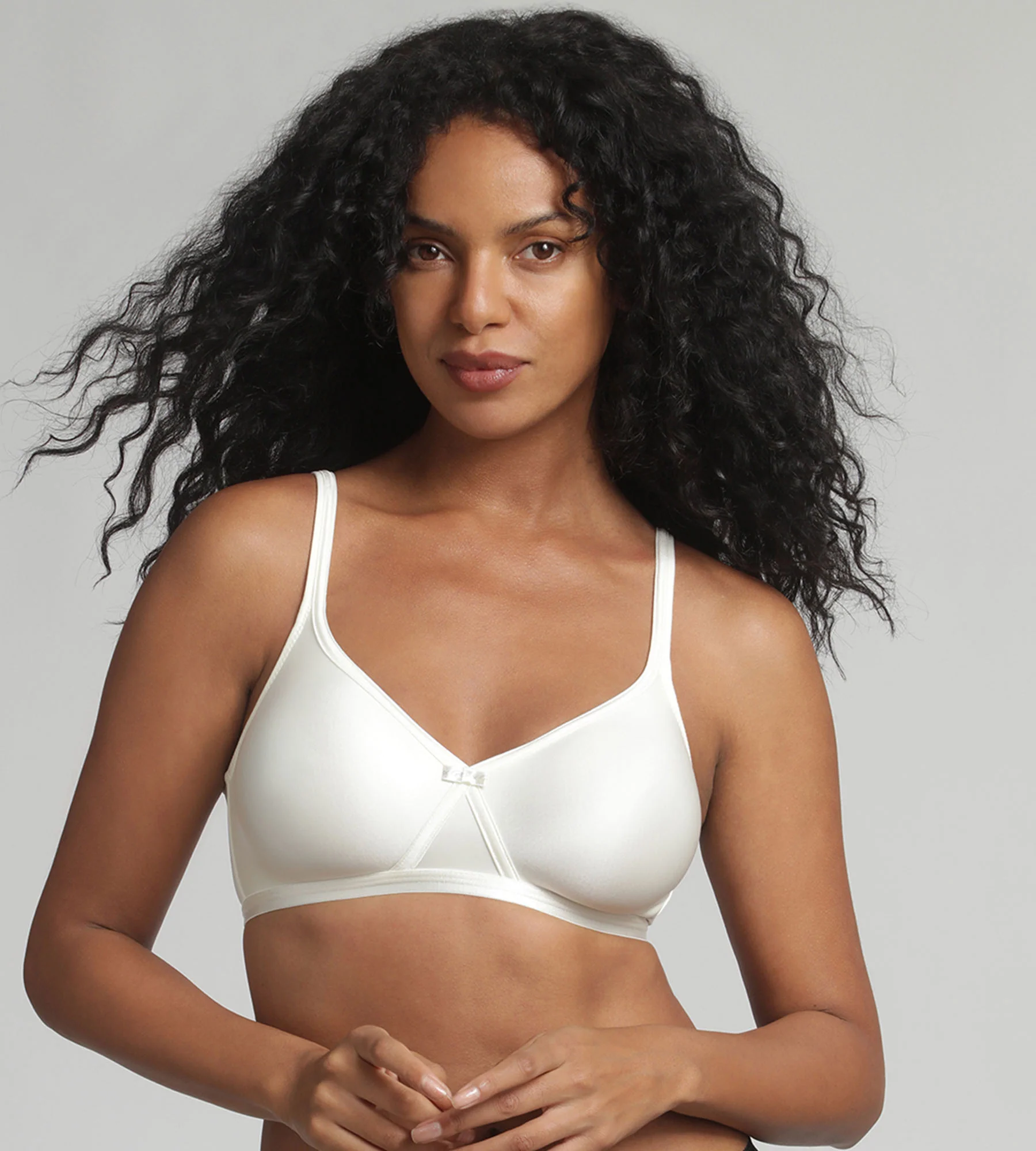 Soutien-gorge sans armatures effet satiné ivoire Cœur Croisé Satiné