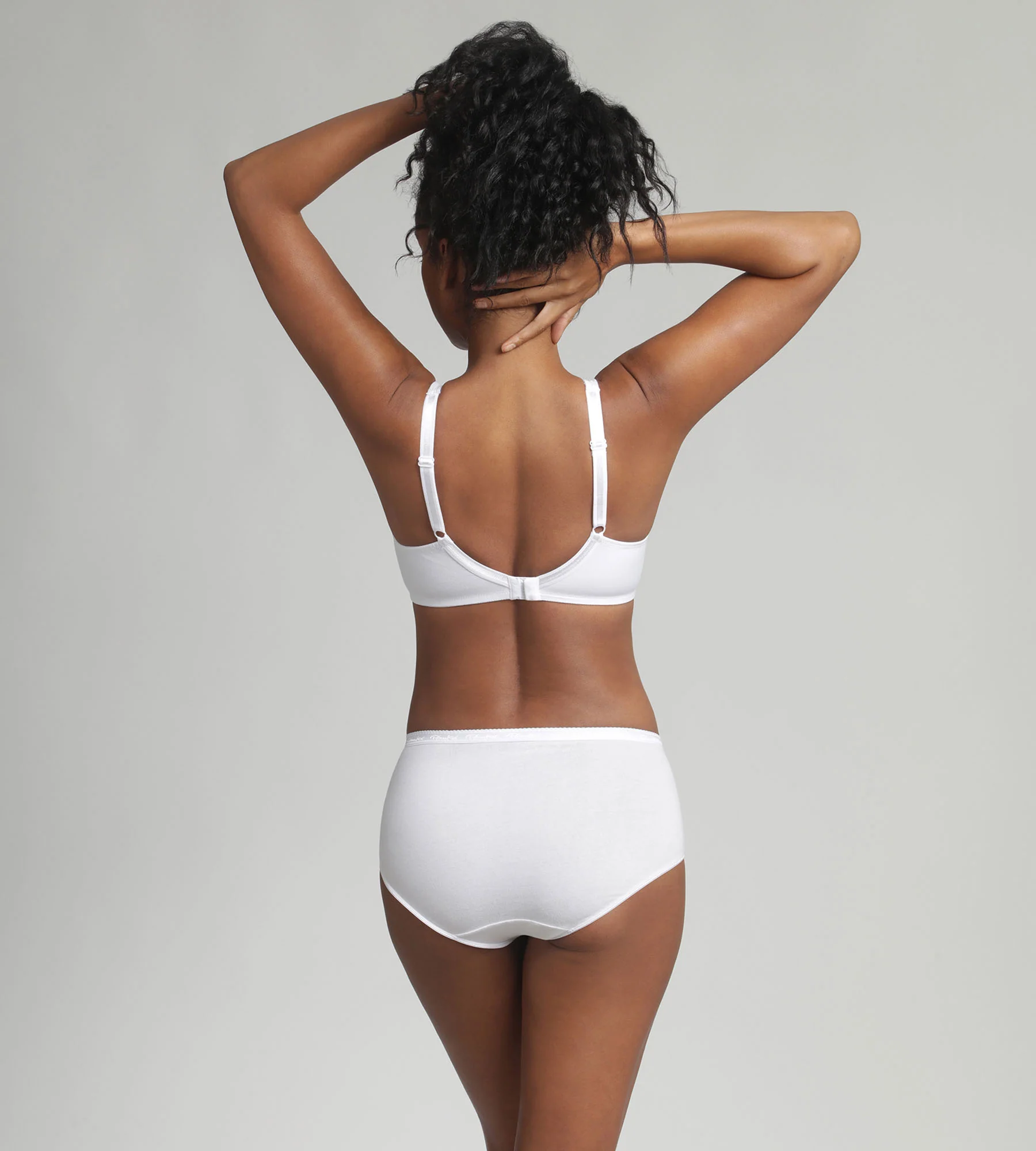 Soutien-gorge sans armatures en coton blanc Cœur Croisé Coton - Image 4