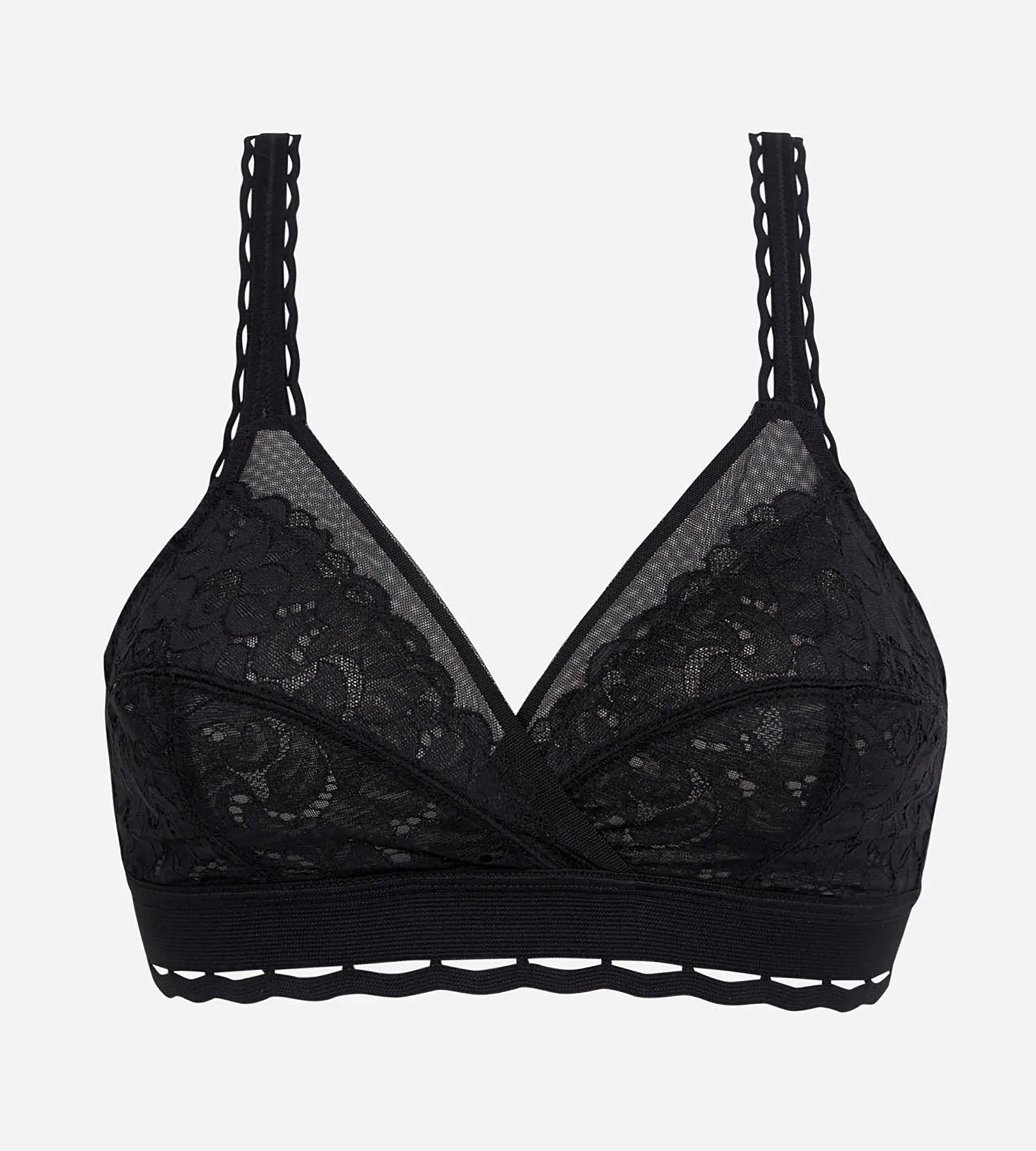 Soutien-gorge sans armatures noir Cœur Croisé Féminin Recyclé - Image 5