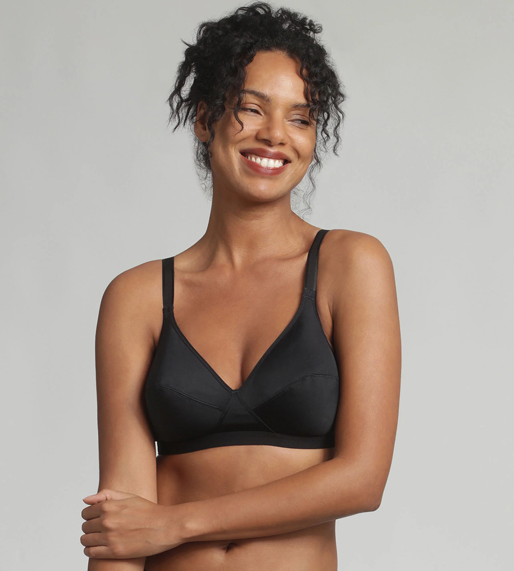 Soutien-gorge sans armatures noir Cœur Croisé Microfibre