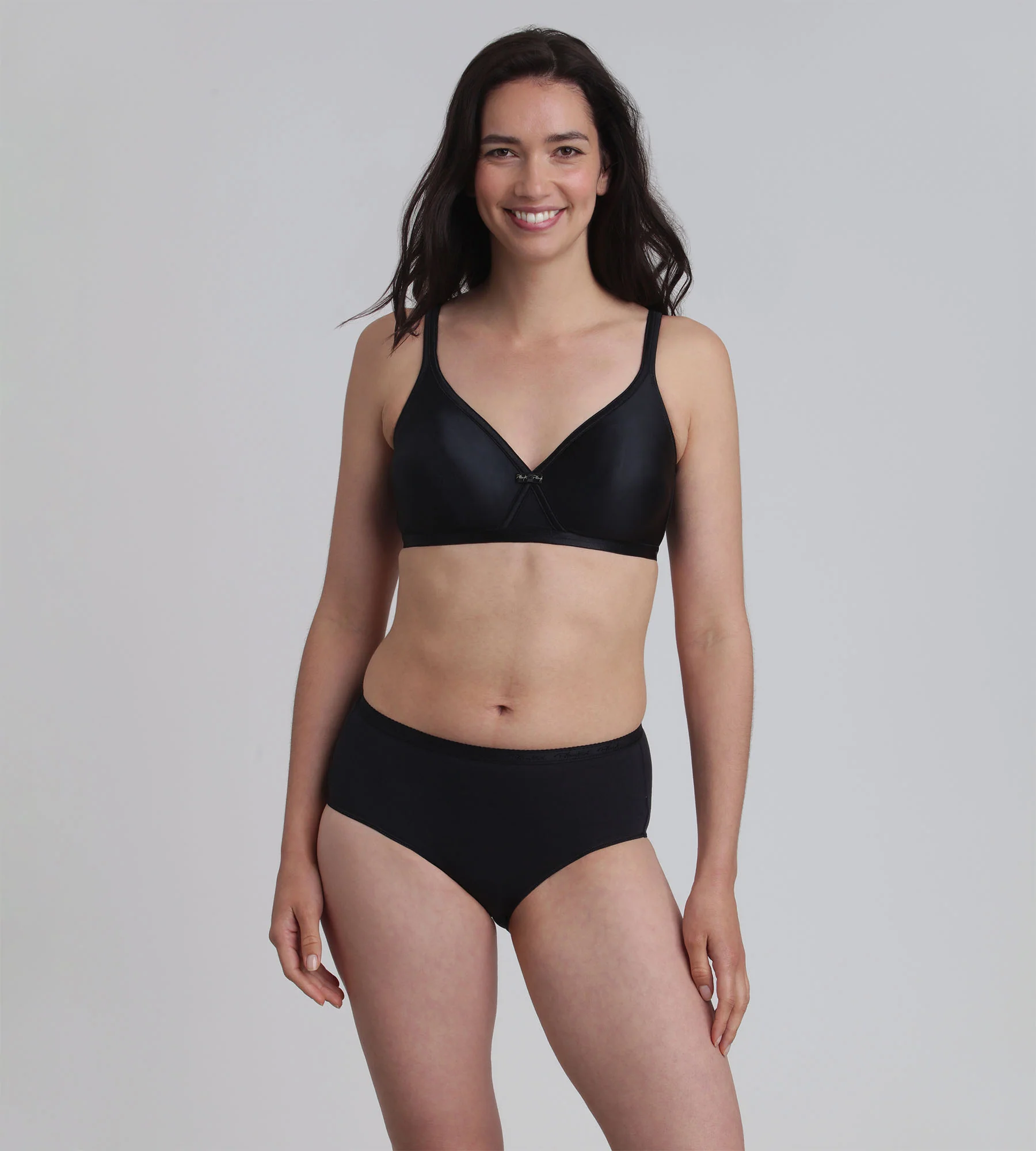 Soutien-gorge sans armatures noir effet satiné Cœur Croisé Satiné - Image 3