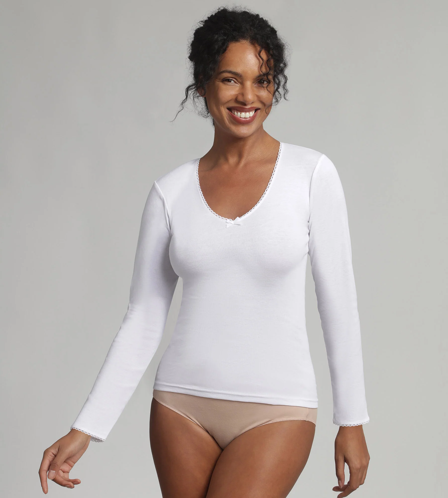 T-shirt manches longues blanc Thermal Classic