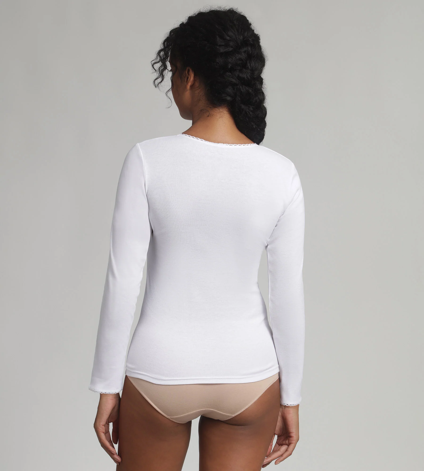 T-shirt manches longues blanc Thermal Classic - Image 2