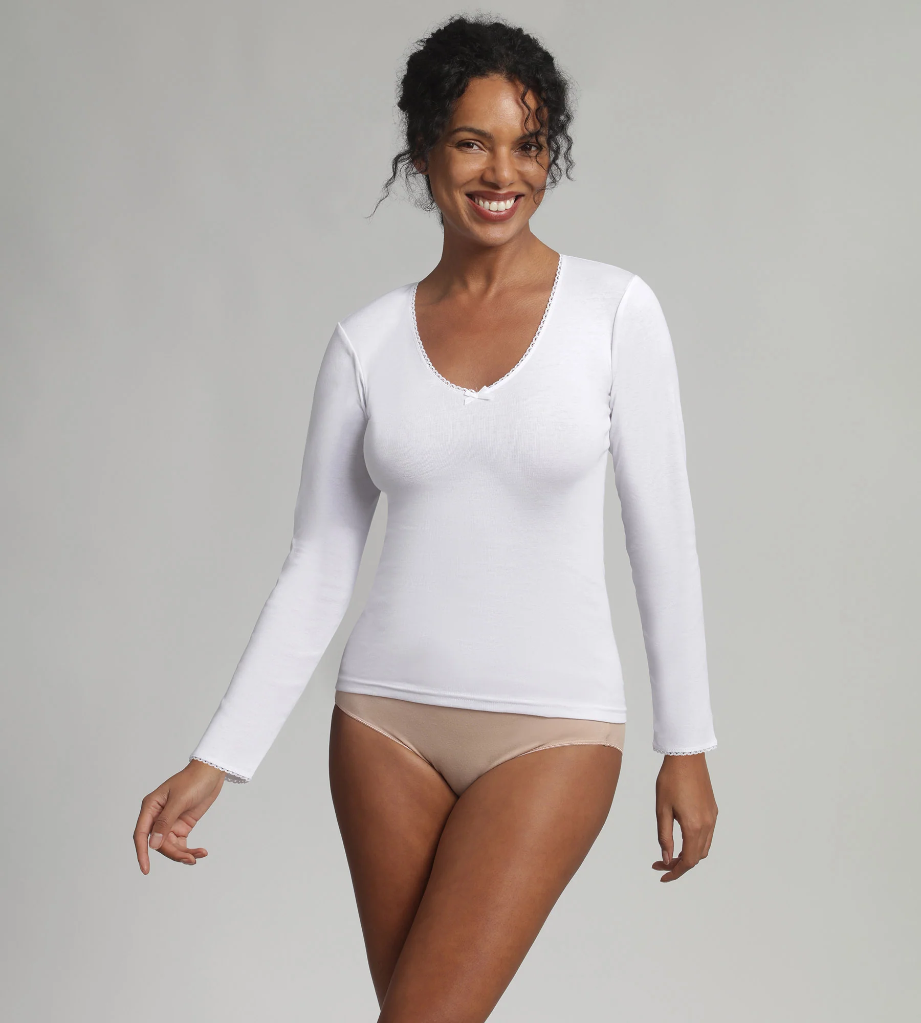 T-shirt manches longues blanc Thermal Classic - Image 3