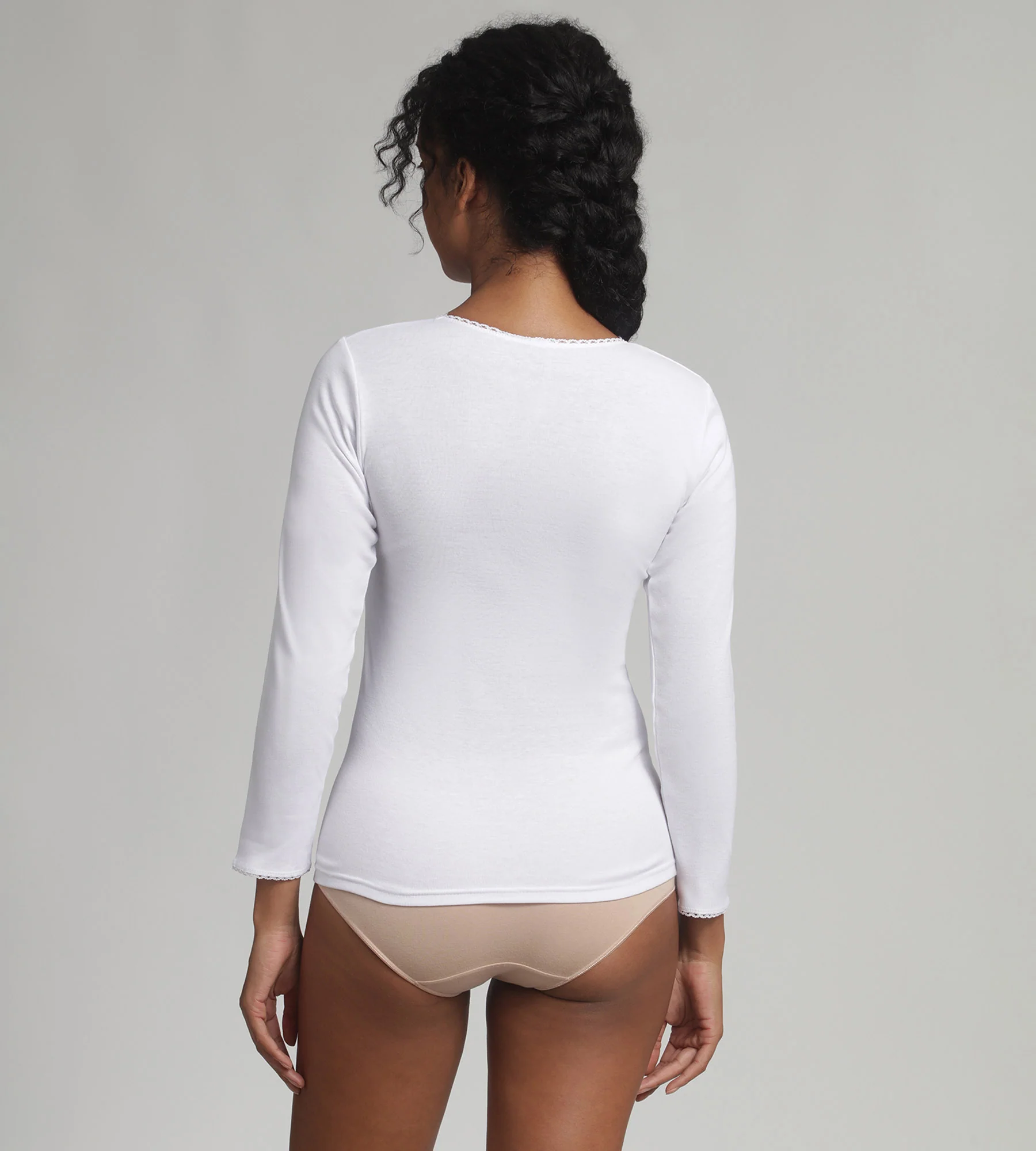 T-shirt manches longues blanc Thermal Classic - Image 4