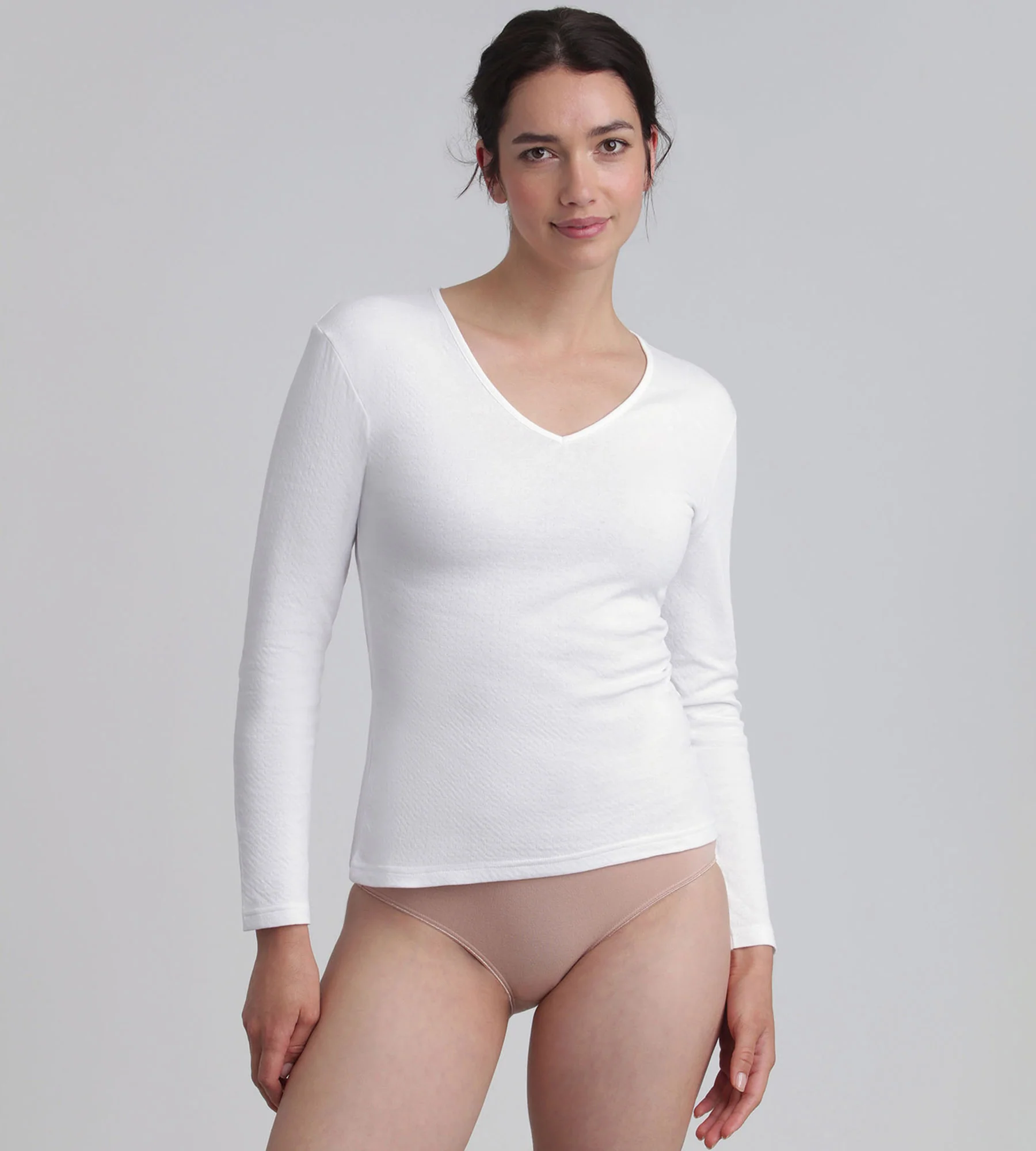 T-shirt manches longues blanc Thermal Natural - Image 3