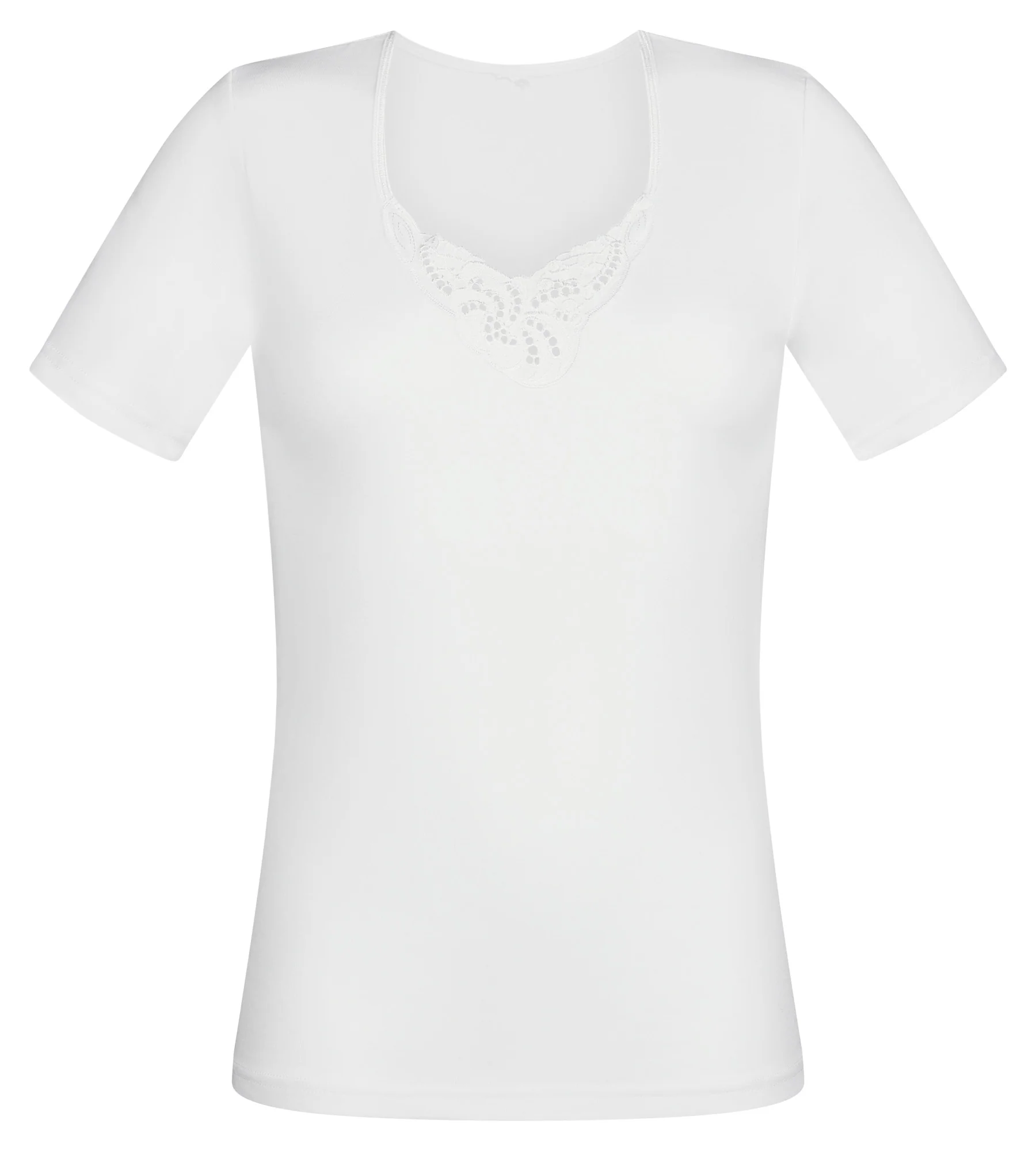 T-shirt manches manches courtes blanc Cotton Feminine - Image 5