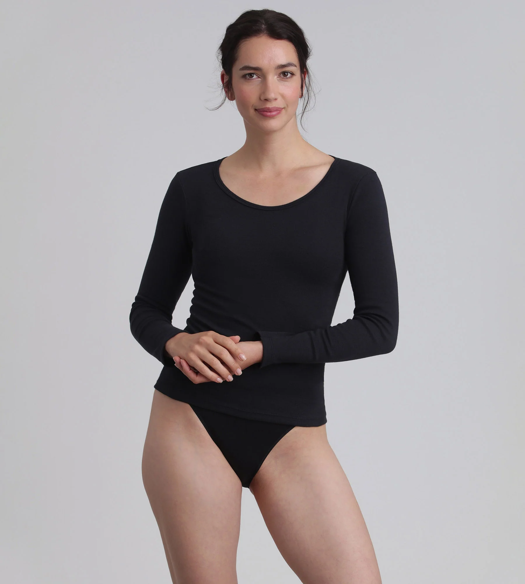 T-shirt manches manches longues noir Cotton Liberty - Image 3